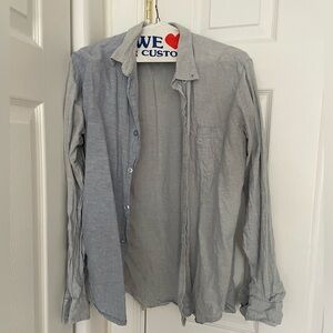 Two Tone Chambray Button Down with Pocket